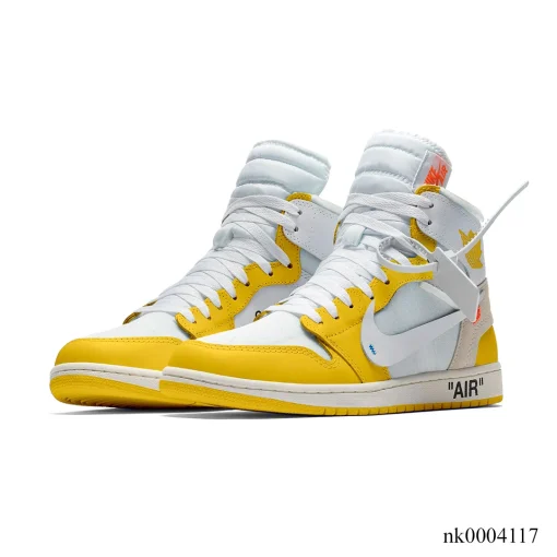 OW x AJ 1 High OG Canary Shoes Sneakers - nk0004117 - Image 3