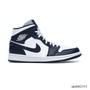 AJ 1 Mid White Metallic Gold Obsidian Shoes Sneakers - nk0002555