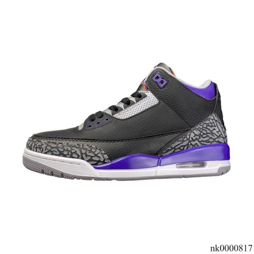 AJ 3 Retro Black Court Purple Shoes Sneakers - nk0000817 - Image 2
