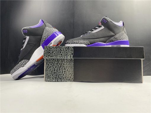 AJ 3 Retro Black Court Purple Shoes Sneakers - nk0000817 - Image 4