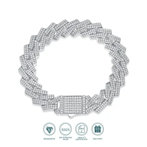 10/14mm Full Moissanite 2 Row Cuban Bracelet