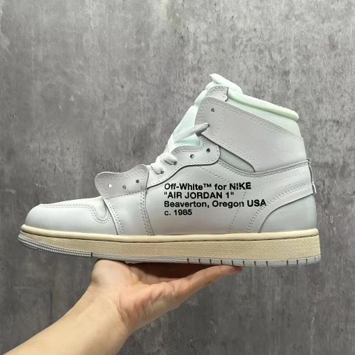OW x AJ 1 High White Shoes Sneakers – nk0002621 - Image 9
