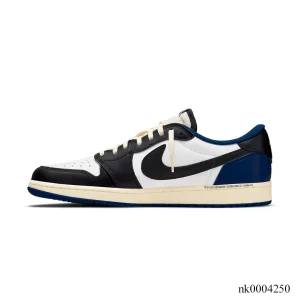 Alternative view of Travis Scott x Fragment x AJ 1 Low Dark Blue Shoes Sneakers - nk0004250