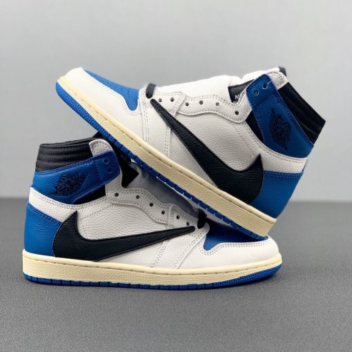 Travis Scott x Fragment x AJ 1 High "Military Blue" Shoes Sneakers - nk0001586 - Image 7
