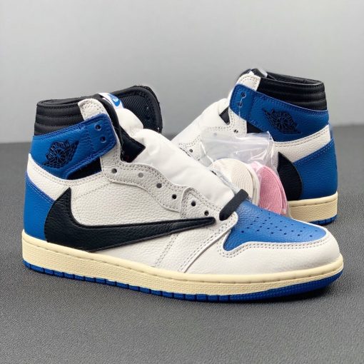 Travis Scott x Fragment x AJ 1 High "Military Blue" Shoes Sneakers - nk0001586 - Image 8