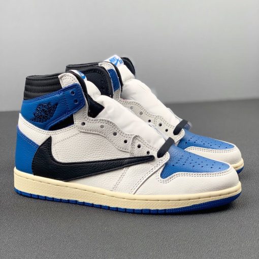 Travis Scott x Fragment x AJ 1 High "Military Blue" Shoes Sneakers - nk0001586 - Image 9