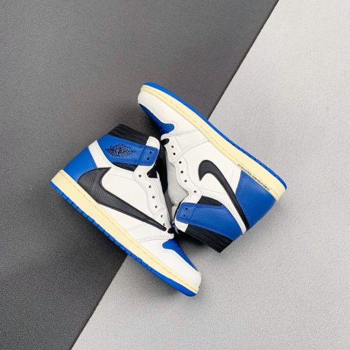 Travis Scott x Fragment x AJ 1 High "Military Blue" Shoes Sneakers - nk0001586 - Image 12