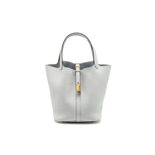 HM White Clemence Picotin Lock Bag  - 12- hm0000012