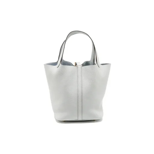 HM White Clemence Picotin Lock Bag  - 12- hm0000012 - Image 2