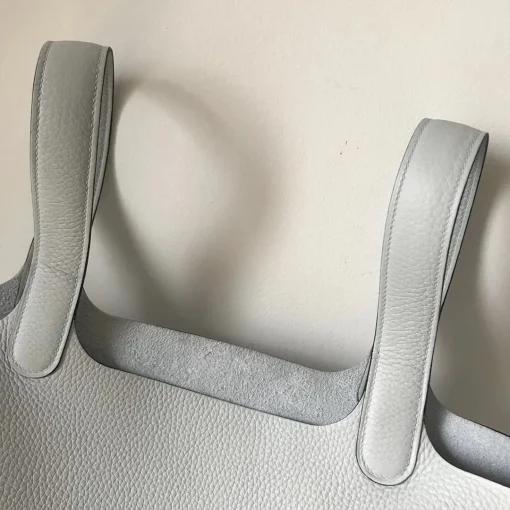 HM White Clemence Picotin Lock Bag  - 12- hm0000012 - Image 7