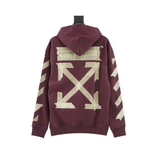 OW Diagonal Tape Arrows Hoodie in Purple - 348 - owf0000348