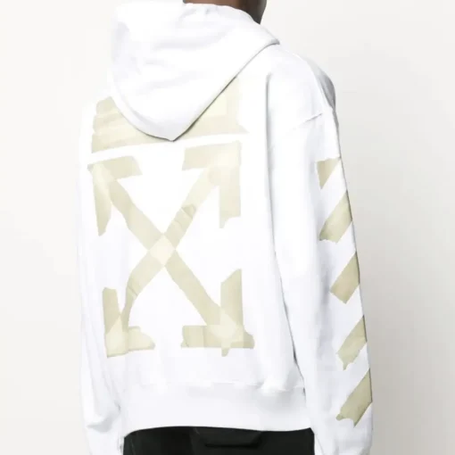 OW Diagonal Tape Arrows Hoodie in White - 349 - owf0000349 - Image 3