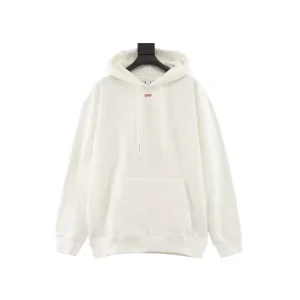 OW Stencil Arrow Hoodie in White - 352 - owf0000352