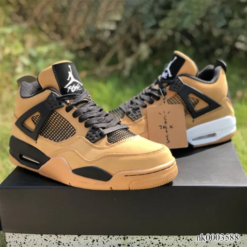 AJ 4 x Travis Scott  Khaki Brown Grey Shoes Sneakers - nk0003588 - Image 8
