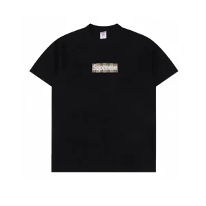SUP x BUR Box Logo T-Shirt in Black - 516 - spm0000516