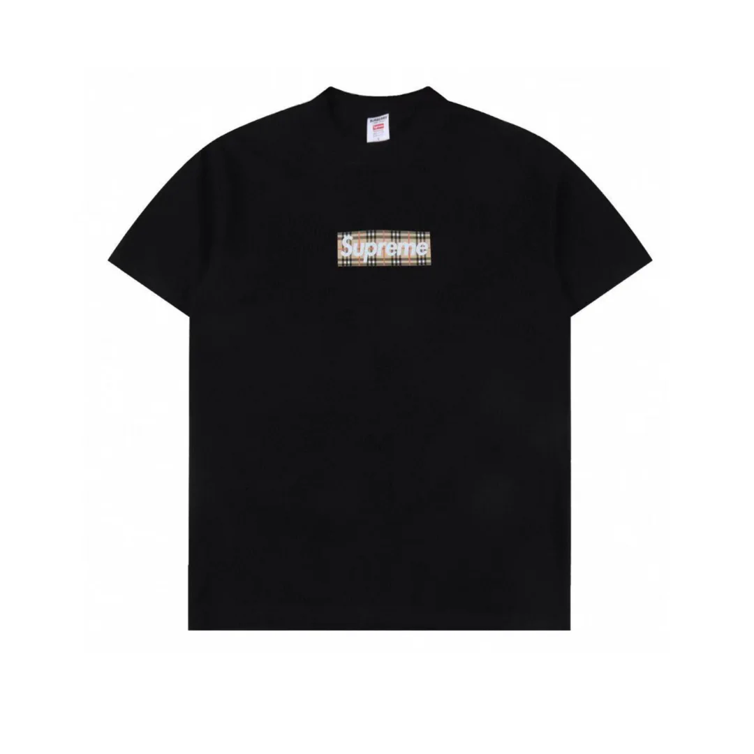 SUP x BUR Box Logo T-Shirt in Black - 516 - spm0000516