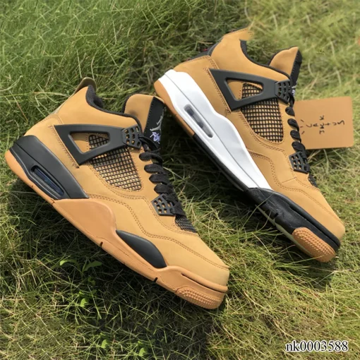 AJ 4 x Travis Scott  Khaki Brown Grey Shoes Sneakers - nk0003588 - Image 5