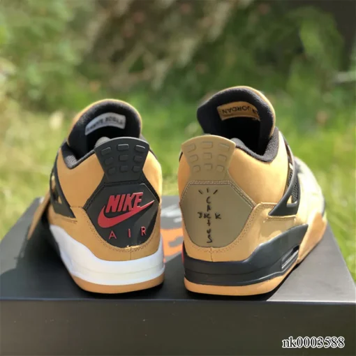 AJ 4 x Travis Scott  Khaki Brown Grey Shoes Sneakers - nk0003588 - Image 11