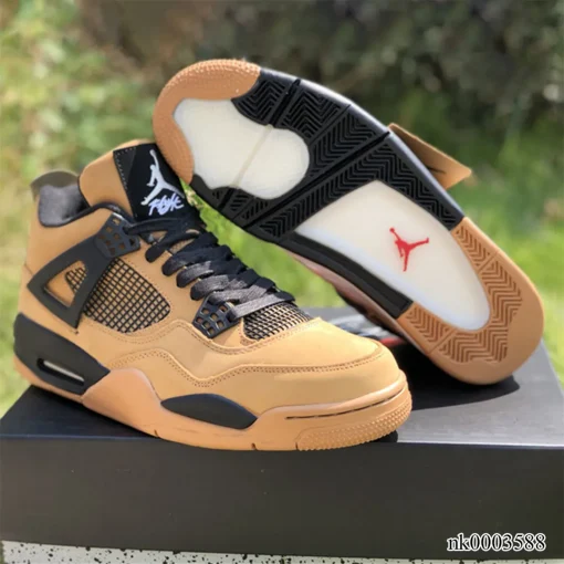 AJ 4 x Travis Scott  Khaki Brown Grey Shoes Sneakers - nk0003588 - Image 7