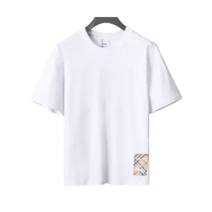 BUR Check Label T-Shirt in White - 384 - bbr0000384