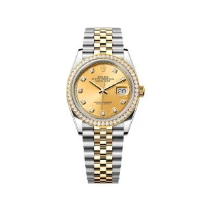 RL Datejust 36 126283RBR Yellow Gold Dial Diamond Jubilee Bracelet - RL0037