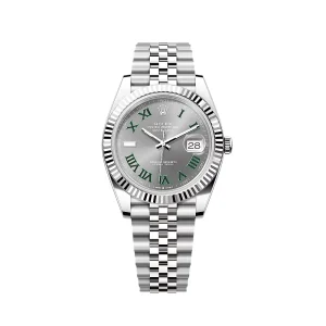 RL Datejust 41 126334 Oystersteel White Gold Green Roman Jubilee Bracelet - RL0038