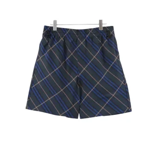BUR Archive Check Knight Motif Shorts in Navy - 379 - bbr0000379