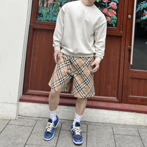 BUR Archive Check Knight Motif Shorts in Tan - 380 - bbr0000380 - Image 4