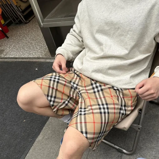 BUR Archive Check Knight Motif Shorts in Tan - 380 - bbr0000380 - Image 6