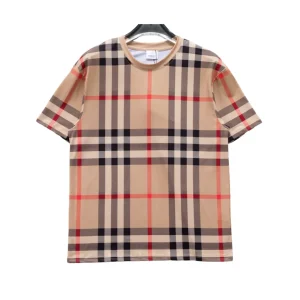 BUR Check Cotton Jacquard T-shirt in Beige - 382 - bbr0000382