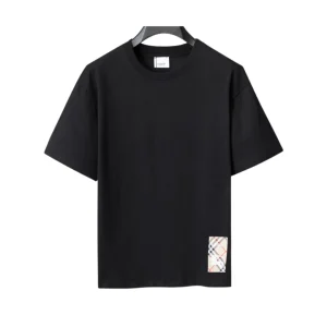 BUR Check Label T-Shirt in Black - 383 - bbr0000383