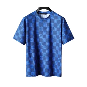 LOV Damier Monogram T-Shirt in Blue - lov0000766