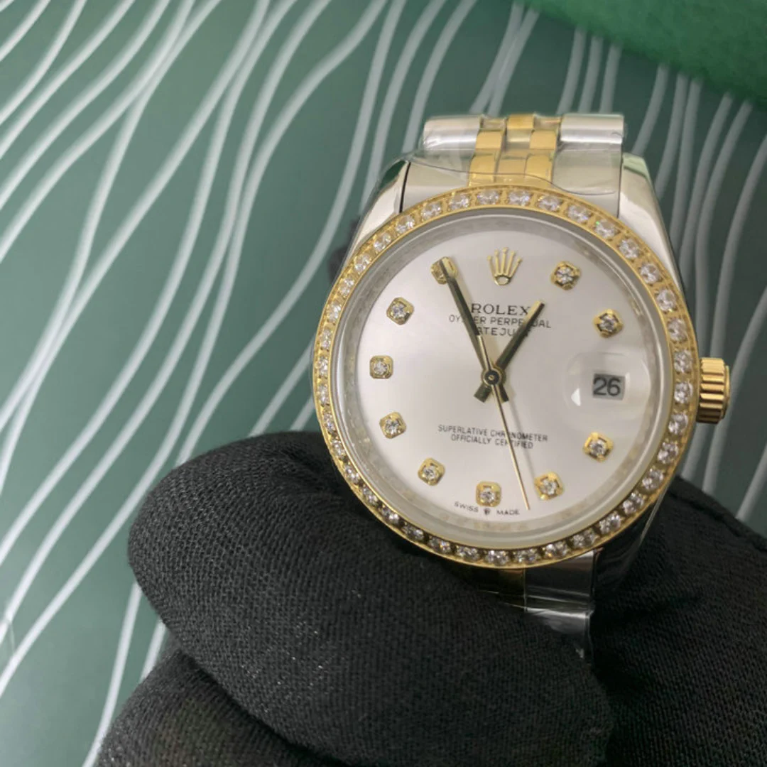 RL Datejust 36 126283 White Gold Dial Diamond Jubilee Bracelet Custom - RL0036 - Image 3