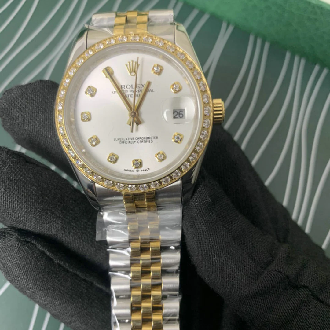 RL Datejust 36 126283 White Gold Dial Diamond Jubilee Bracelet Custom - RL0036 - Image 2