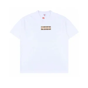 SUP x BUR Box Logo T-Shirt in White - 517 - spm0000517