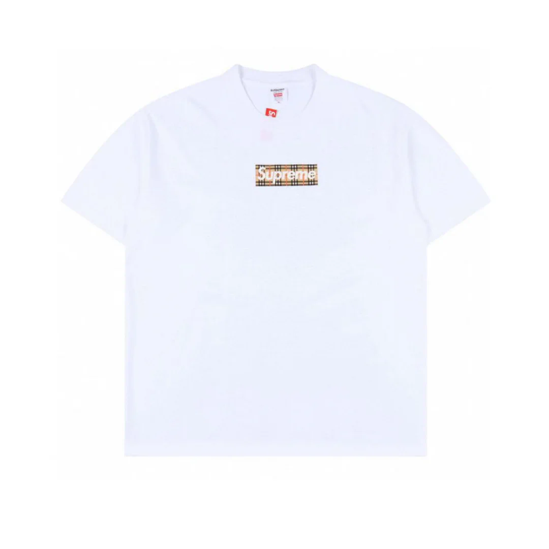 SUP x BUR Box Logo T-Shirt in White - 517 - spm0000517