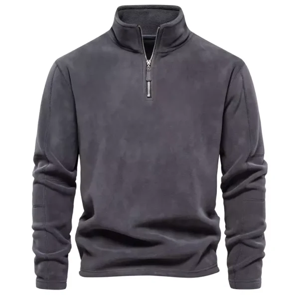 Men Zipper Neck Pullover Men's Sweatshirt