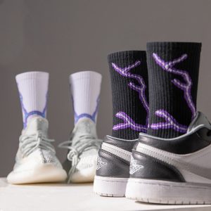 Purple Lightning Basketball Socks Men's