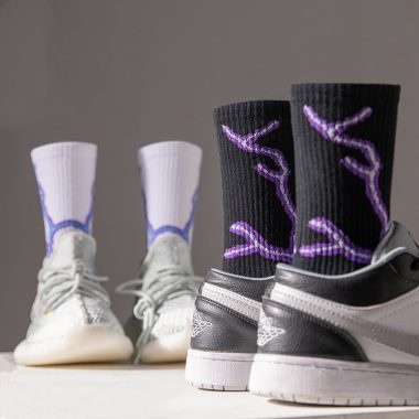 Purple Lightning Basketball Socks Men's