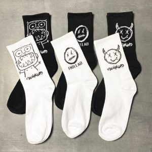 Men Socks Cotton Cartoon Pattern