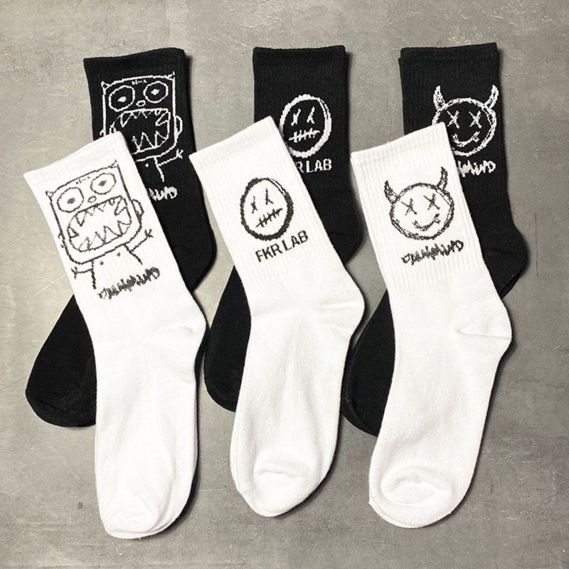 Men Socks Cotton Cartoon Pattern