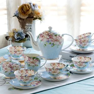 15 PC Floral Ceramic Coffee Set