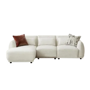 3-Seat L-Shaped Lambswool Sofa