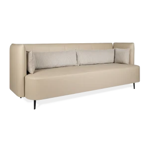 Black 3-Seat Vegan Leather Sofa