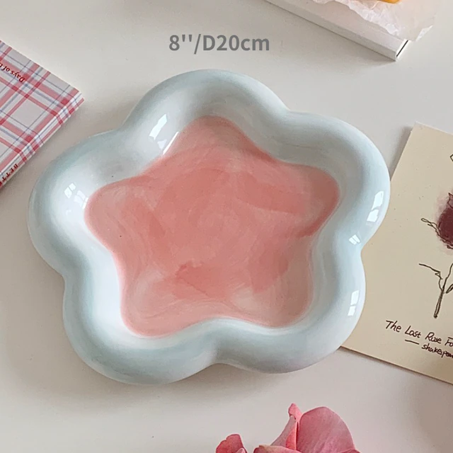 8'' Korean Chubby Plate Jewelry Storage Plate, Flower - Image 2