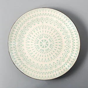 6 Inch Ceramic Plate Round Side Dish, Green