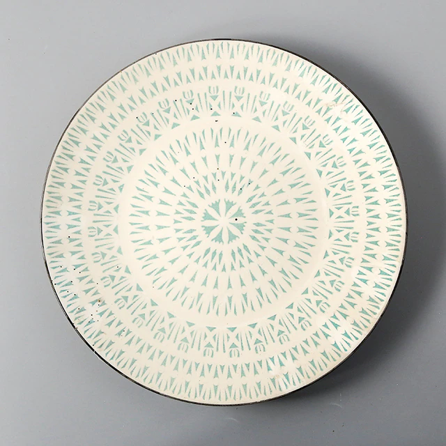 6 Inch Ceramic Plate Round Side Dish, Green