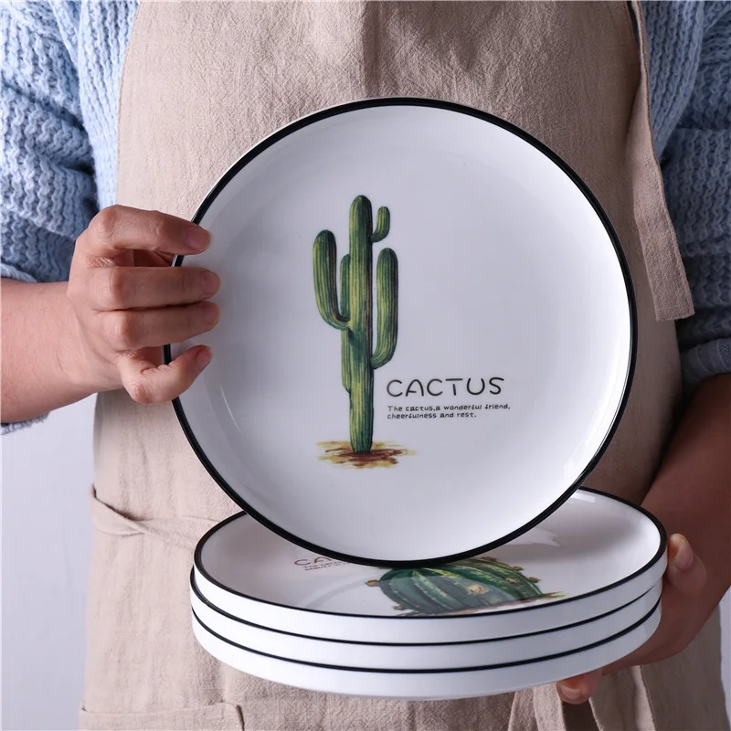 8 inch Cactus Dinner Deep Plate - Image 3