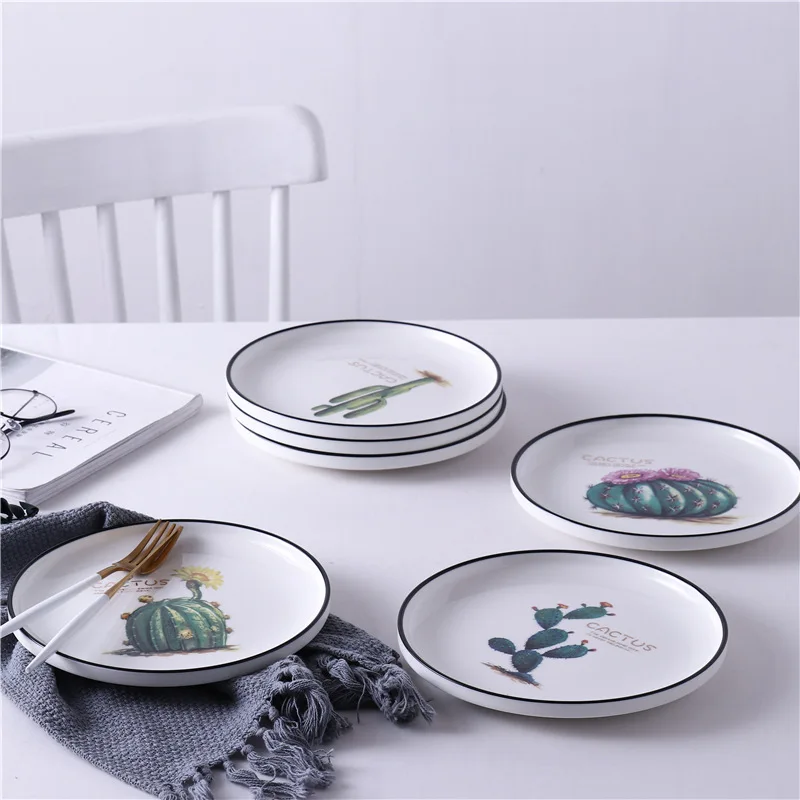 8 inch Cactus Dinner Deep Plate - Image 4