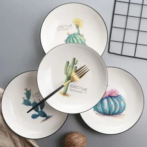 8 inch Cactus Dinner Deep Plate